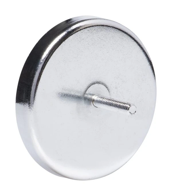 Round Base Magnet with M4 Stud, 2.03" Dia, Holds 35 Lbs (64C0040)