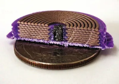 A solenoid printed by MIT's multi-material 3D printer