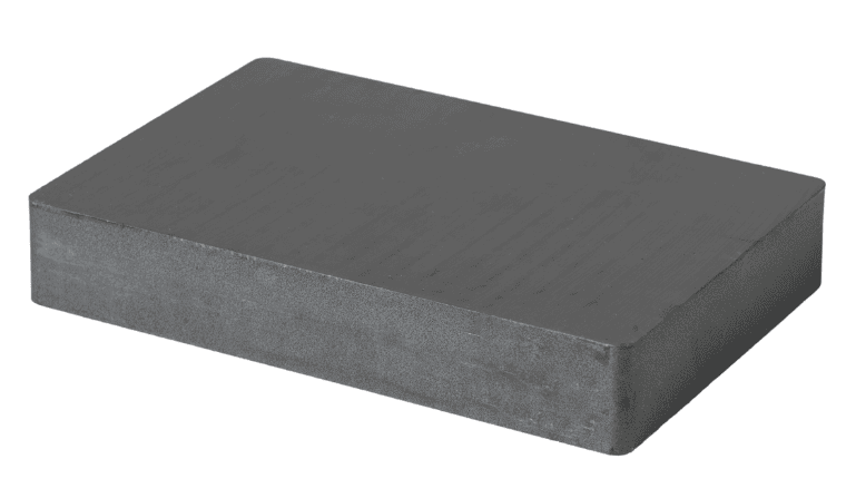 A single solid rectangular gray magnet is shown on a white background.