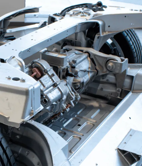 vehicle chassis drivetrain exposed x